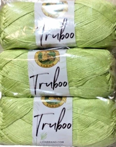 Lion Brand Truboo Yarn 3 Pack “Celery” 100% Rayon From Bamboo - Picture 1 of 1