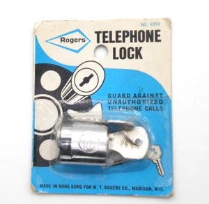 Vintage W. T. ROGERS CO. Telephone Lock No. 4359 Hong Kong Rotary Sealed New - Picture 1 of 9
