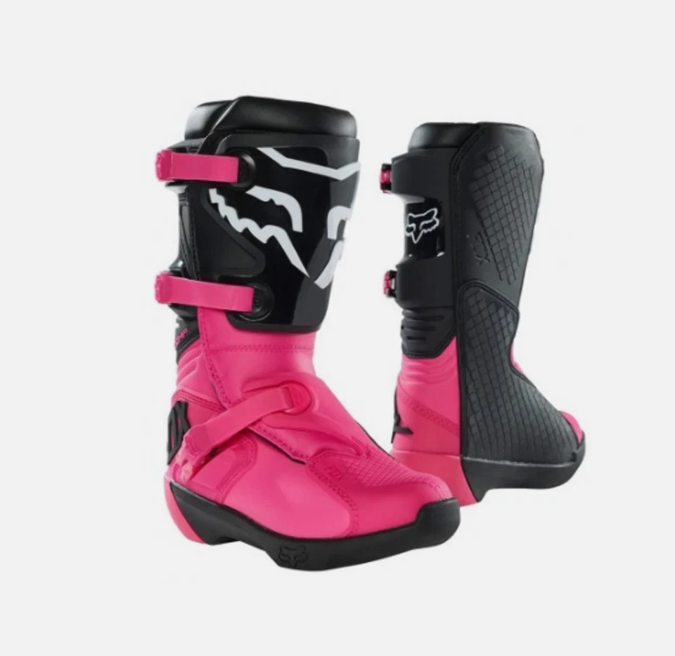 Botas de Comp Juveniles FOX RACING Negras/Rosas Juveniles Talla 6 MX ATV 27689-285-6 Foto 1 de 4