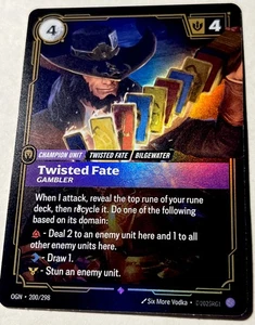 Tarjeta Riftbound TWISTED FATES OGN 200/298 Leyendas de la Liga Inglesa Paquete NMM FRESCO - Imagen 1 de 2