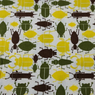 28 in Cotton Flannel Fabric Bugs on White Joann - Image 1 of 4