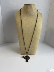 Mudpie Women’s Necklace Long Chain Charms Beads Antique Bronze Prince Boho 36” - Picture 1 of 7