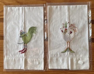 2 Patience Brewster Krinkles Bird Chicken High Heels Tea Towels Guest Fancy NIP - Picture 1 of 9