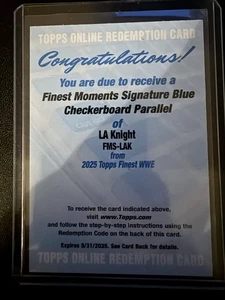 2025 Topps Finest Moments WWE LA Knight Blue Checkerboard Autograph /75 Auto - Bild 1 von 2