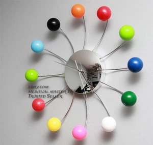 George Nelson Coloured Ball Wall Clock spider Look Replica Handmade Decor Gift - Picture 1 of 2