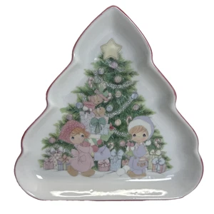 Vintage Enesco Precious Moments Christmas Tree Dish - Picture 1 of 5