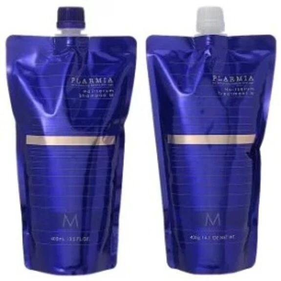 Milbon Plarmia Hair Serum Shampoo M & Treatment M 400ml  Set – Aging Hair Care - Image 1 of 1