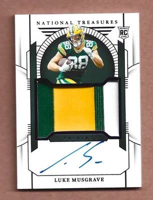 LUKE MUSGRAVE 2023 PANINI NATIONAL TREASURES Purple Rookie AUTO Patch/49 Packers - Image 1 of 3