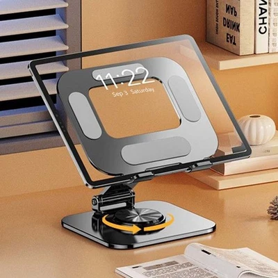 Tablet Holder Stand 360° Rotating Aluminum Desktop Stand for 4.7-12" iPad iPhone - Image 1 of 4