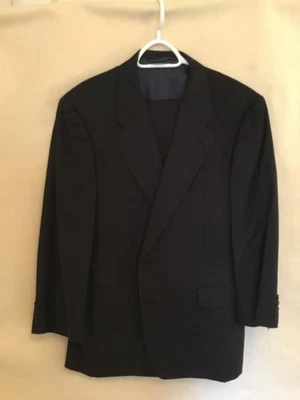 Hickey Freeman Dark charcoal striped Wool Suit Size 44 Reg - Image 1 of 4