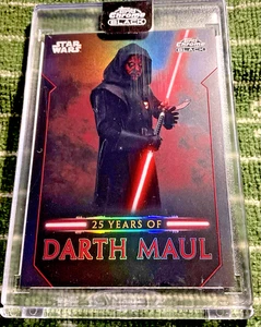 2024 TOPPS BLACK CHROME STAR  WARS 25 YEARS COMMEMORATING DARTH MAUL DM-8 SOLO - Picture 1 of 2