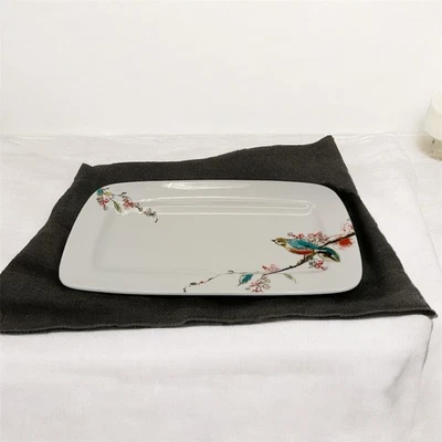 Lenox Chirp 13.75" Rectangular Tray Birds Branches Bone China - Image 1 of 4
