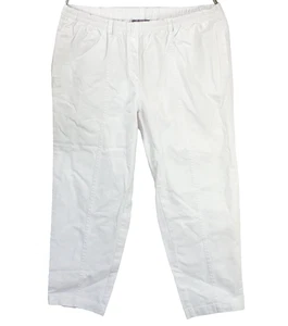 Pantalones de mezclilla Roaman's blancos talla grande Petite 18W con cremallera sintética cintura elástica nuevos con etiquetas - Imagen 1 de 4