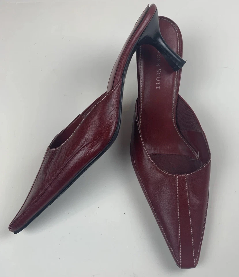 Zapatos sin cordones Karen Scott vintage de cuero rojo talla 7,5 para mujer Foto 1 de 4