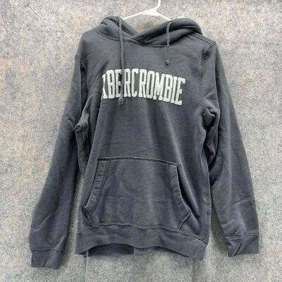 Abercrombie & Fitch Sweater Men Medium Adult Gray Hoodie Pullover Spell out - Image 1 of 4