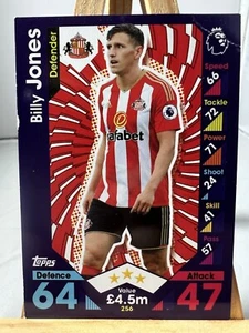 Match Attax 2016-2017 Billy Jones Sunderland Base card No. 256 - Picture 1 of 2