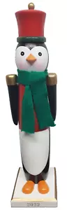 Holz Weihnachten Nussknacker, 14", PINGUIN IN ROTER MÜTZE & GRÜNEM SCHAL 22, WS - Bild 1 von 10