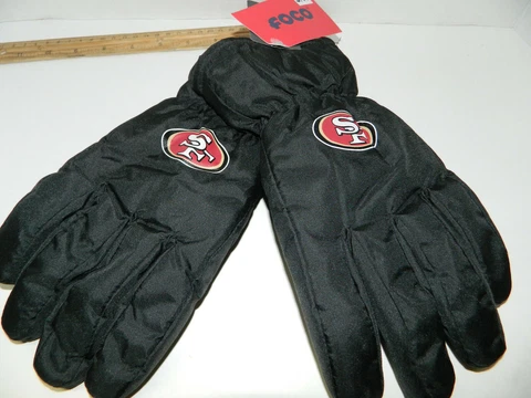 San Francisco 49ers NFL Winter Gloves mens sz Small Med Tailgate Game INSULATED Cover