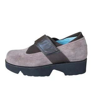 Thierry Rabotin 35.5 Taupe Suede Leather Strap Platform Mary Jane Comfort Shoes - Picture 1 of 11