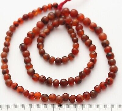 1 Strang Seltene Antike Karneol Steinperlen Old Carnelian Trade Beads Mojobeads • 9.90€