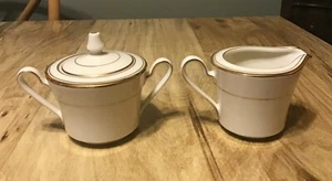 Azúcar y crema cubiertos Noritake Japón Linton 7552 descontinuados - Imagen 1 de 4