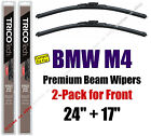 Wipers 2-Pack Premium Beam Wiper Blades - Fit 2015+ Bmw M4 - 19240/180