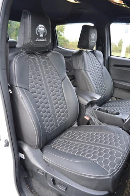 FUNDAS DE ASIENTO ISUZU D MAX 2020 EN ADELANTE DE CUERO SINTÉTICO TOTALMENTE A MEDIDA NIDO DE ABEJA Foto 1 de 4
