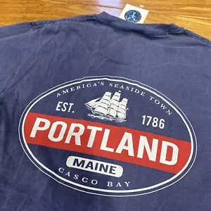 Mens Small Portland Maine ME T Shirt Nautical Casco Bay - Picture 1 of 7