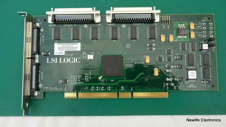 HP A6829-60001 Ultra160 SCSI LVD Dual-channel PCI Adapter A6829A - Image 1 of 4
