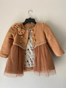 Vintage Girls 100% Wool DRESS Coat WITH LACE BOTTOM SZ 4 - Picture 1 of 4