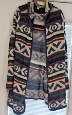 Cárdigan suéter One World para mujer extra grande suroeste manga larga plumero Foto 1 de 3