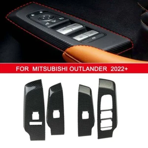 For Mitsubishi Outlander 2022 + Carbon Fiber Window Lift Switch Panel Trim Cover - Picture 1 of 7