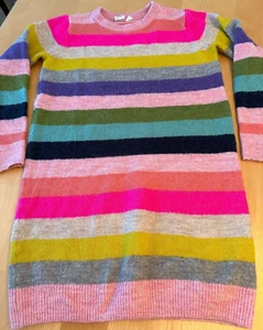 GAP KIDS CRAZY STRIPE RAINBOW SWEATER DRESS GIRLS SZ M 8 - Picture 1 of 7