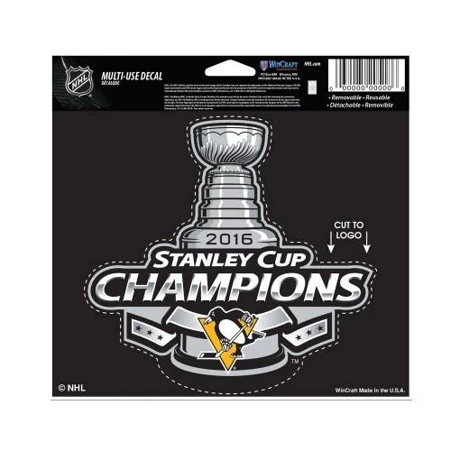 NHL Pittsburgh Penguins 2016 Stanley Cup Champions 5" x 6" Multi Use Decal  - Image 1 of 1