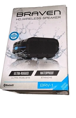 Braven BRV-1 Bluetooth Waterproof Rugged Wireless Speaker - Black and Cyan - Image 1 of 4