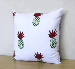 Hand Block Print Cotton Decor Pillow Cushion Cover Multi Color 16" Inches - Picture 1 of 5