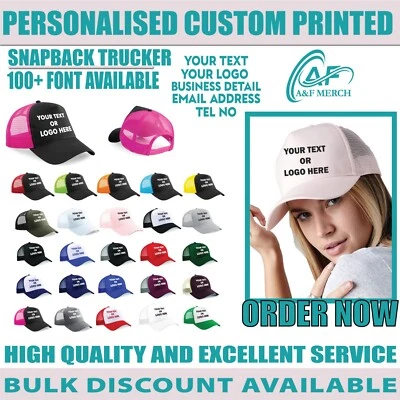 Personalizzato Beechfield Snapback Visiera Cappellino Uomo Unisex Baseball BC640 - Immagine 1 di 4