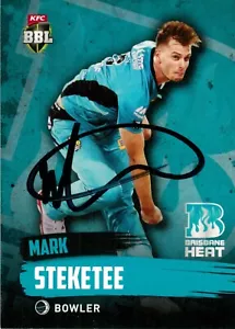 Tarjeta de cricket firmada 2015 2016 Brisbane Heat BBL Tap N Play - Mark Steketee - Imagen 1 de 3