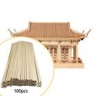 100 Pieces Unfinished Wood Sticks Long Dowel Strips Smooth Wooden Square Dowel