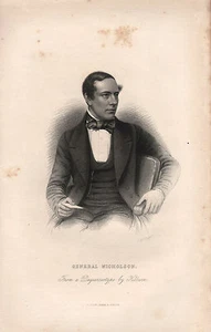 1858 Británico Empire India Estampado ~ General Nicholson ~ Retrato - Imagen 1 de 2