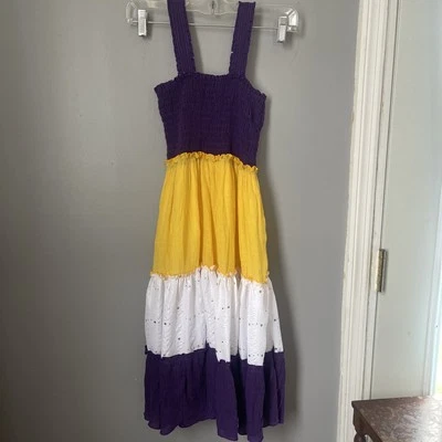 Girls Maxi Colorblock Tiered Dress. Summer Maxi Dress. Girls Smocked Maxi Dress - Image 1 of 4