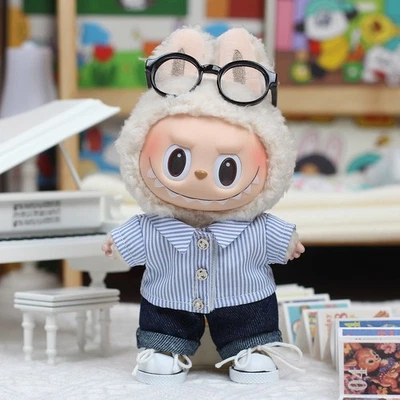 Doll Clothes Accessories Set for Labubu Plush Doll,Fits17cm Dolls (No Doll)