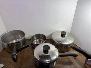 Set di pentole vintage REVERE WARE 1801 fondo rame 6 pezzi made in USA Clinton, IL - Foto 1 di 8