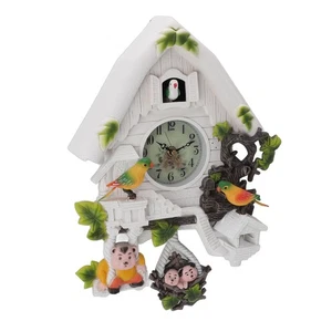 Cute Wall Clock Bird Voices Cuckoo Clock On Time Alarm For Living Room For Kids - Picture 1 of 12