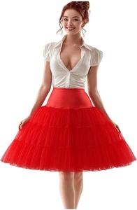 Enagua Cherry Love hasta la rodilla S-M vestido rojo lolita Halloween - Imagen 1 de 4
