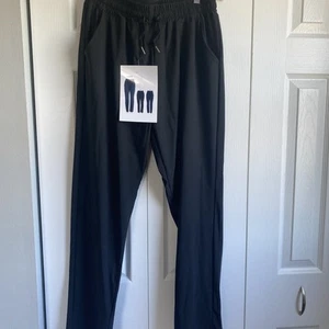 NWT Unbranded Women’s L XL Black Joggers With Pockets Adjustable Waist Tie - Picture 1 of 7