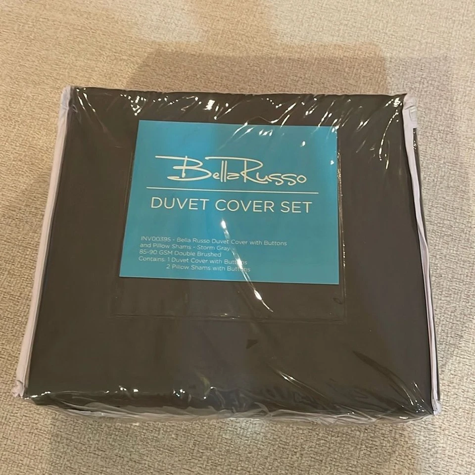 Conjunto de capa de edredom Bella Russo cor cinza tempestade - Imagem 1 de 1