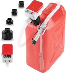 Fuel Transfer Pump with Auto-stop Sensor and 4 Tank Adapter, 2.4GPM 51" Red  - Bild 1 von 7