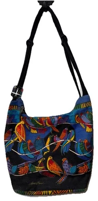 Laurel Burch Colorful Tropical Bird Print Shoulder Bag Tote Beach Bag 11x12x7” - Image 1 of 4