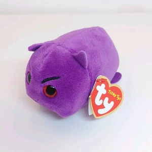 Ty Teeny Tys Emoji Teufel lila Plüsch stapelbar 4 Zoll mit Etikett Geburtstag 15. Juni  - Bild 1 von 9